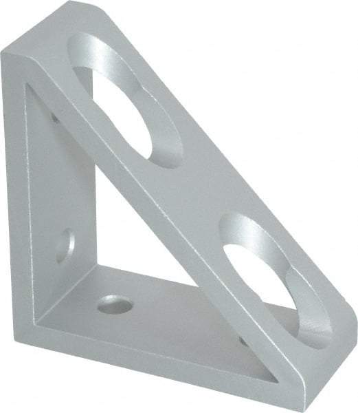 80/20 Inc. - 1.31" Wide, 3" High, Open Shelving 4 Hole Inside Corner Gusset - Aluminum, 3" Deep, Use with Series 15 & Bolt Kit 3320 - Eagle Tool & Supply