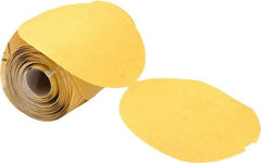 Norton - 5" Diam, 180 Grit Aluminum Oxide Adhesive PSA Disc - Fine Grade, Yellow, C Weighted Backing, Flexible - Eagle Tool & Supply