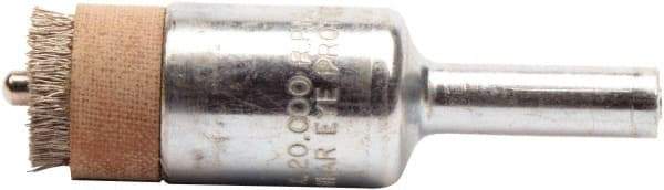 Weiler - 1/2" Brush Diam, Crimped, End Brush - 1/4" Diam Shank, 20,000 Max RPM - Eagle Tool & Supply