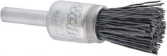 Weiler - 320 Grit, 1/2" Brush Diam, Crimped, End Brush - Extra Fine Grade, 1/4" Diam Shank, 10,000 Max RPM - Eagle Tool & Supply