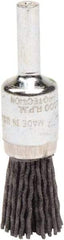 Weiler - 120 Grit, 1/2" Brush Diam, Crimped, End Brush - Fine Grade, 1/4" Diam Shank, 10,000 Max RPM - Eagle Tool & Supply