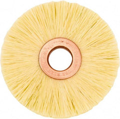 Weiler - 2-1/2" OD, 1/2" Arbor Hole, Natural Fiber Wheel Brush - 1/2" Face Width, 3/4" Trim Length, 20,000 RPM - Eagle Tool & Supply