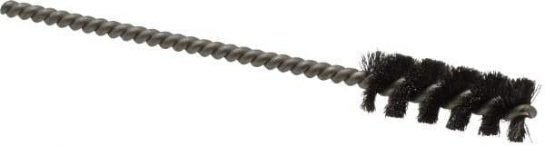 Weiler - 1" Long x 3/8" Diam Steel Tube Brush - Single Spiral, 3-1/2" OAL, 0.004" Wire Diam, 1/8" Shank Diam - Eagle Tool & Supply