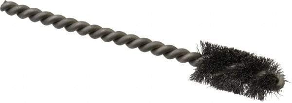 Weiler - 1/2" Diam Helical Steel Tube Brush - 0.005" Filament Diam, 1" Brush Length, 3-1/2" OAL, 3/16" Diam Stainless Steel Shank - Eagle Tool & Supply