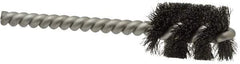 Weiler - 3/4" Diam Helical Steel Tube Brush - 0.006" Filament Diam, 1" Brush Length, 3-1/2" OAL, 7/32" Diam Stainless Steel Shank - Eagle Tool & Supply