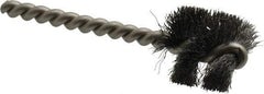 Weiler - 1" Diam Helical Steel Tube Brush - 0.008" Filament Diam, 1" Brush Length, 3-1/2" OAL, 1/4" Diam Stainless Steel Shank - Eagle Tool & Supply