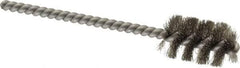 Weiler - 5/8" Diam Helical Stainless Steel Tube Brush - 0.005" Filament Diam, 1" Brush Length, 3-1/2" OAL, 3/16" Diam Stainless Steel Shank - Eagle Tool & Supply