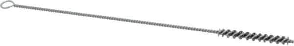 Weiler - 1-1/2" Long x 3/16" Diam Steel Hand Tube Brush - Single Spiral, 7" OAL, 0.005" Wire Diam, 3/32" Shank Diam - Eagle Tool & Supply