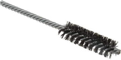 Weiler - 5/8" Diam Helical Steel Tube Brush - Double Spiral, 0.008" Filament Diam, 2" Brush Length, 5" OAL, 7/32" Diam Shank - Eagle Tool & Supply