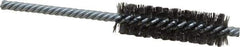Weiler - 3/4" Diam Helical Steel Tube Brush - Double Spiral, 0.006" Filament Diam, 2-1/2" Brush Length, 5-1/2" OAL, 1/4" Diam Shank - Eagle Tool & Supply