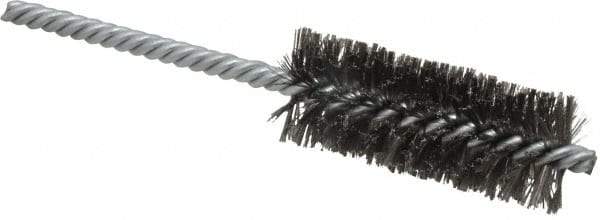 Weiler - 1" Diam Helical Steel Tube Brush - Double Spiral, 0.006" Filament Diam, 2-1/2" Brush Length, 5-1/2" OAL, 1/4" Diam Shank - Eagle Tool & Supply