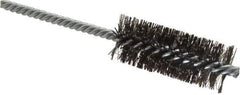 Weiler - 1" Diam Helical Steel Tube Brush - Double Spiral, 0.0104" Filament Diam, 2-1/2" Brush Length, 5-1/2" OAL, 1/4" Diam Shank - Eagle Tool & Supply