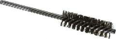 Weiler - 5/8" Diam Helical Stainless Steel Tube Brush - Double Spiral, 0.008" Filament Diam, 2" Brush Length, 5" OAL, 7/32" Diam Shank - Eagle Tool & Supply