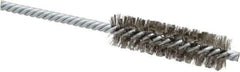 Weiler - 3/4" Diam Helical Stainless Steel Tube Brush - Double Spiral, 0.006" Filament Diam, 2-1/2" Brush Length, 5-1/2" OAL, 1/4" Diam Shank - Eagle Tool & Supply
