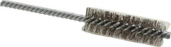Weiler - 3/4" Diam Helical Stainless Steel Tube Brush - Double Spiral, 0.0104" Filament Diam, 2-1/2" Brush Length, 5-1/2" OAL, 1/4" Diam Shank - Eagle Tool & Supply