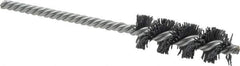 Weiler - 11/16" Diam Helical Nylon Tube Brush - Single Spiral, 0.022" Filament Diam, 2" Brush Length, 5" OAL, 7/32" Diam Shank - Eagle Tool & Supply