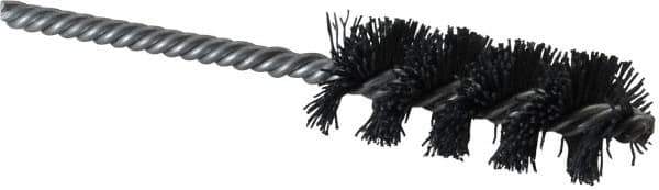 Weiler - 1" Diam Helical Nylon Tube Brush - Single Spiral, 0.022" Filament Diam, 2-1/2" Brush Length, 5-1/2" OAL, 1/4" Diam Shank - Eagle Tool & Supply