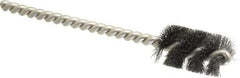 Weiler - 9/16" Diam Helical Steel Tube Brush - 0.005" Filament Diam, 1" Brush Length, 3-1/2" OAL, 3/16" Diam Stainless Steel Shank - Eagle Tool & Supply