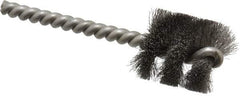 Weiler - 1" Diam Helical Steel Tube Brush - 0.005" Filament Diam, 1" Brush Length, 3-1/2" OAL, 1/4" Diam Stainless Steel Shank - Eagle Tool & Supply