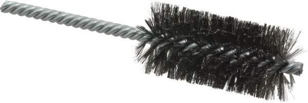 Weiler - 1-1/4" Diam Helical Steel Tube Brush - Double Spiral, 0.006" Filament Diam, 2-1/2" Brush Length, 5-1/2" OAL, 1/4" Diam Shank - Eagle Tool & Supply