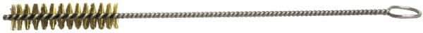 Weiler - 2" Long x 1/2" Diam Steel Hand Tube Brush - Single Spiral, 8" OAL, 0.008" Wire Diam, 1/8" Shank Diam - Eagle Tool & Supply