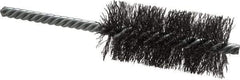 Weiler - 1-1/4" Diam Helical Steel Tube Brush - Double Spiral, 0.0104" Filament Diam, 2-1/2" Brush Length, 5-1/2" OAL, 1/4" Diam Shank - Eagle Tool & Supply