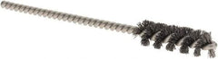 Weiler - 5/16" Diam Helical Steel Tube Brush - 0.005" Filament Diam, 1" Brush Length, 3-1/2" OAL, 1/8" Diam Stainless Steel Shank - Eagle Tool & Supply