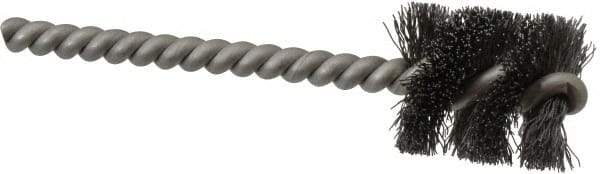 Weiler - 7/8" Diam Helical Steel Tube Brush - 0.008" Filament Diam, 1" Brush Length, 3-1/2" OAL, 7/32" Diam Stainless Steel Shank - Eagle Tool & Supply