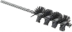 Weiler - 1-1/8" Diam Helical Nylon Tube Brush - Single Spiral, 0.035" Filament Diam, 2-1/2" Brush Length, 5-1/2" OAL, 1/4" Diam Shank - Eagle Tool & Supply