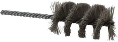 Weiler - 1-1/2" Diam Helical Nylon Tube Brush - Single Spiral, 0.012" Filament Diam, 2-1/2" Brush Length, 5-1/2" OAL, 1/4" Diam Shank - Eagle Tool & Supply