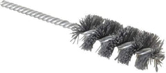 Weiler - 1-1/8" Diam Helical Nylon Tube Brush - Single Spiral, 0.022" Filament Diam, 2-1/2" Brush Length, 5-1/2" OAL, 1/4" Diam Shank - Eagle Tool & Supply