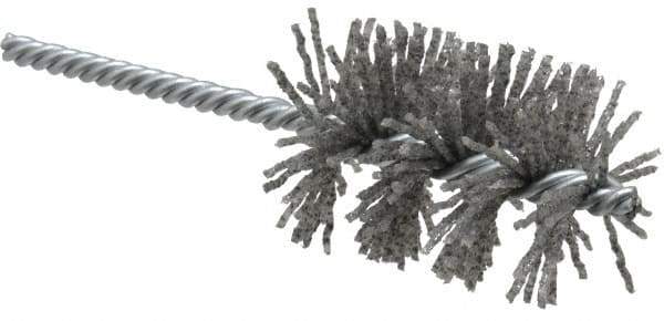 Weiler - 1-3/4" Diam Helical Nylon Tube Brush - Single Spiral, 0.06" Filament Diam, 2-1/2" Brush Length, 5-1/2" OAL, 1/4" Diam Shank - Eagle Tool & Supply