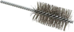 Weiler - 1-1/2" Diam Helical Stainless Steel Tube Brush - Double Spiral, 0.014" Filament Diam, 2-1/2" Brush Length, 5-1/2" OAL, 1/4" Diam Shank - Eagle Tool & Supply