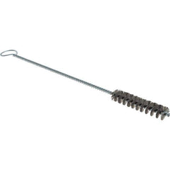 Weiler - 3/8" Diam Helical Stainless Steel Tube Brush - Single Spiral, 0.004" Filament Diam, 2" Brush Length, 8" OAL, 1/8" Diam Galvanized Steel Shank - Eagle Tool & Supply