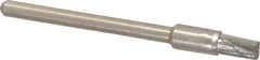 Weiler - 3/16" Brush Diam, Crimped, End Brush - 1/8" Diam Shank, 37,000 Max RPM - Eagle Tool & Supply