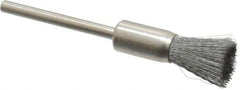 Weiler - 5/16" Brush Diam, Crimped, End Brush - 1/8" Diam Shank, 25,000 Max RPM - Eagle Tool & Supply