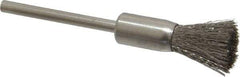 Weiler - 5/16" Brush Diam, Crimped, End Brush - 1/8" Diam Shank, 25,000 Max RPM - Eagle Tool & Supply