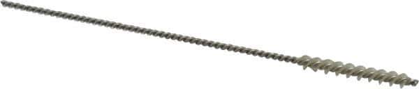 Weiler - 0.135" Diam Helical Nylon Tube Brush - 0.012" Filament Diam, 1" Brush Length, 4" OAL, 0.075" Diam Shank - Eagle Tool & Supply