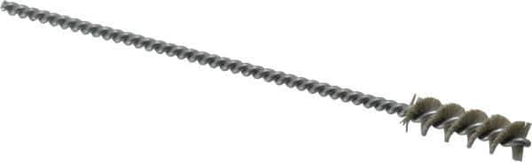 Weiler - 0.325" Diam Helical Nylon Tube Brush - 0.012" Filament Diam, 1" Brush Length, 5" OAL, 0.115" Diam Shank - Eagle Tool & Supply