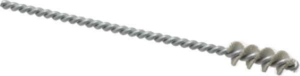 Weiler - 0.385" Diam Helical Nylon Tube Brush - 0.012" Filament Diam, 1" Brush Length, 5" OAL, 0.147" Diam Shank - Eagle Tool & Supply