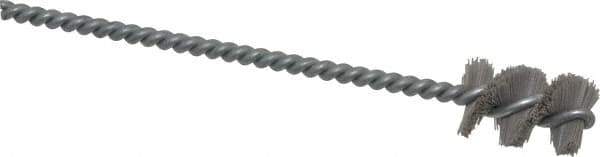 Weiler - 0.64" Diam Helical Nylon Tube Brush - 0.012" Filament Diam, 1" Brush Length, 5" OAL, 0.194" Diam Shank - Eagle Tool & Supply