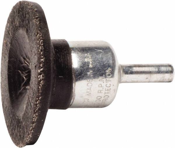 Weiler - 1-3/4" Brush Diam, Encapsulated, Crimped, Flared End Brush - 1/4" Diam Shank, 25,000 Max RPM - Eagle Tool & Supply