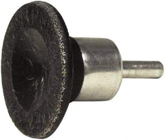 Weiler - 1-3/4" Brush Diam, Encapsulated, Crimped, Flared End Brush - 1/4" Diam Shank, 25,000 Max RPM - Eagle Tool & Supply