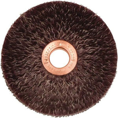 Weiler - 3" OD, 1/2" Arbor Hole, Crimped Steel Wheel Brush - 1/4" Face Width, 1" Trim Length, 0.0118" Filament Diam, 20,000 RPM - Eagle Tool & Supply