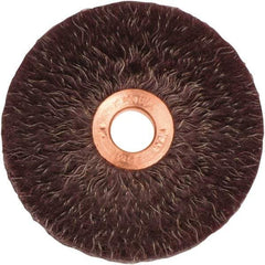 Weiler - 3" OD, 1/2" Arbor Hole, Crimped Steel Wheel Brush - 1/4" Face Width, 1" Trim Length, 0.014" Filament Diam, 20,000 RPM - Eagle Tool & Supply