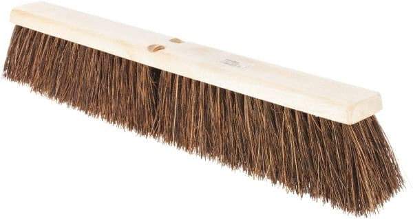 Weiler - 24" Rough Surface Palmyra Push Broom - 4" Bristle Length, Wood Block, Threaded Handle Connection, Handle Sold Separately - Eagle Tool & Supply