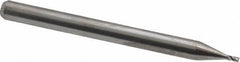 Kyocera - 1/32", 3/64" LOC, 1/8" Shank Diam, 1-1/2" OAL, 4 Flute, Solid Carbide Square End Mill - Single End, Uncoated, 30° Helix, Centercutting, Series 1820 - Eagle Tool & Supply