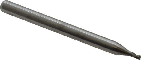 Kyocera - 3/64", 1/16" LOC, 1/8" Shank Diam, 1-1/2" OAL, 4 Flute, Solid Carbide Square End Mill - Single End, Uncoated, 30° Helix, Centercutting, Series 1820 - Eagle Tool & Supply