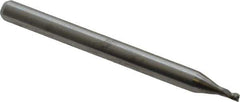 Kyocera - 3/64", 1/16" LOC, 1/8" Shank Diam, 1-1/2" OAL, 4 Flute, Solid Carbide Square End Mill - Single End, Uncoated, 30° Helix, Centercutting, Series 1820 - Eagle Tool & Supply