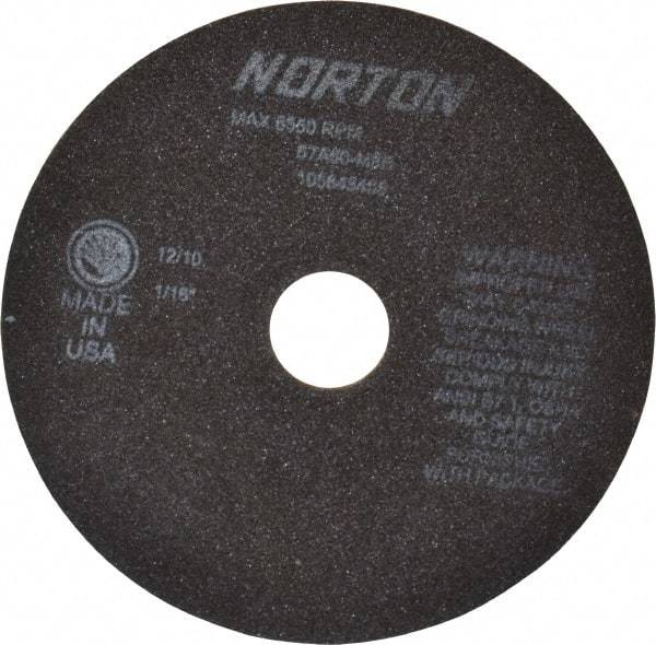 Norton - 7" 60 Grit Aluminum Oxide Cutoff Wheel - 1/16" Thick, 1-1/4" Arbor, 6,550 Max RPM, Use with Stationary Grinders - Eagle Tool & Supply